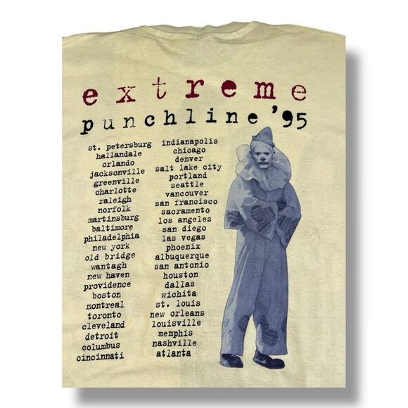 Vintage Extreme Punchline 95 Autographed Single Stitch Band Tee T-Shirt Size Ext - Picture 7 of 9